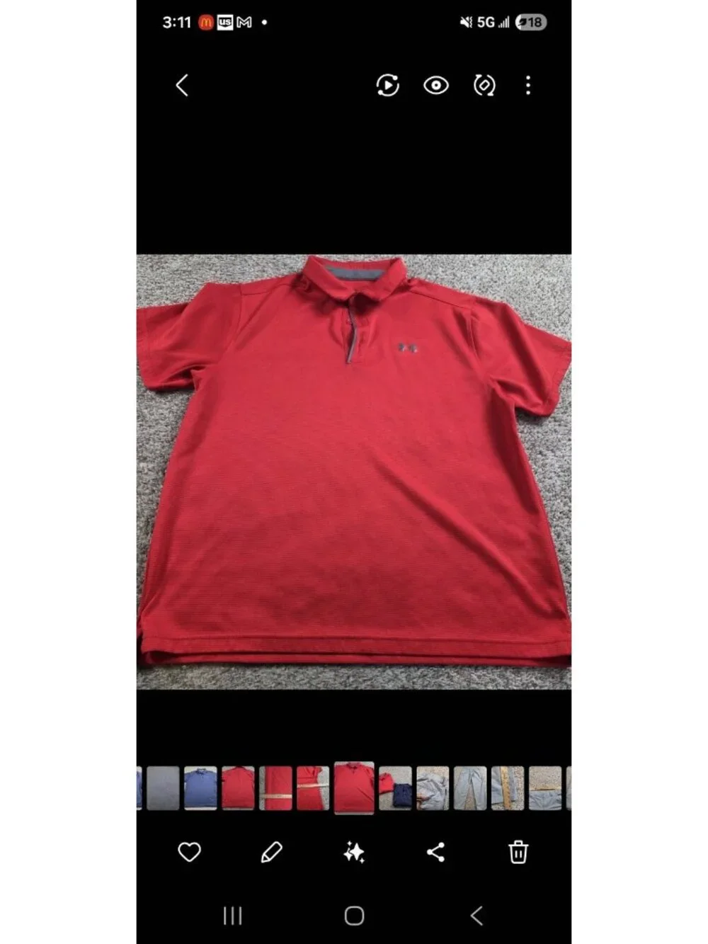 Lot Of 3 Under Armour Polo Shirt Mens 2XL Short Sleeve Tech Red Blue